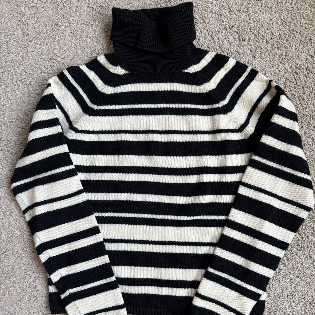 Ann Taylor Striped Extra Fine Merino Wool Sweater